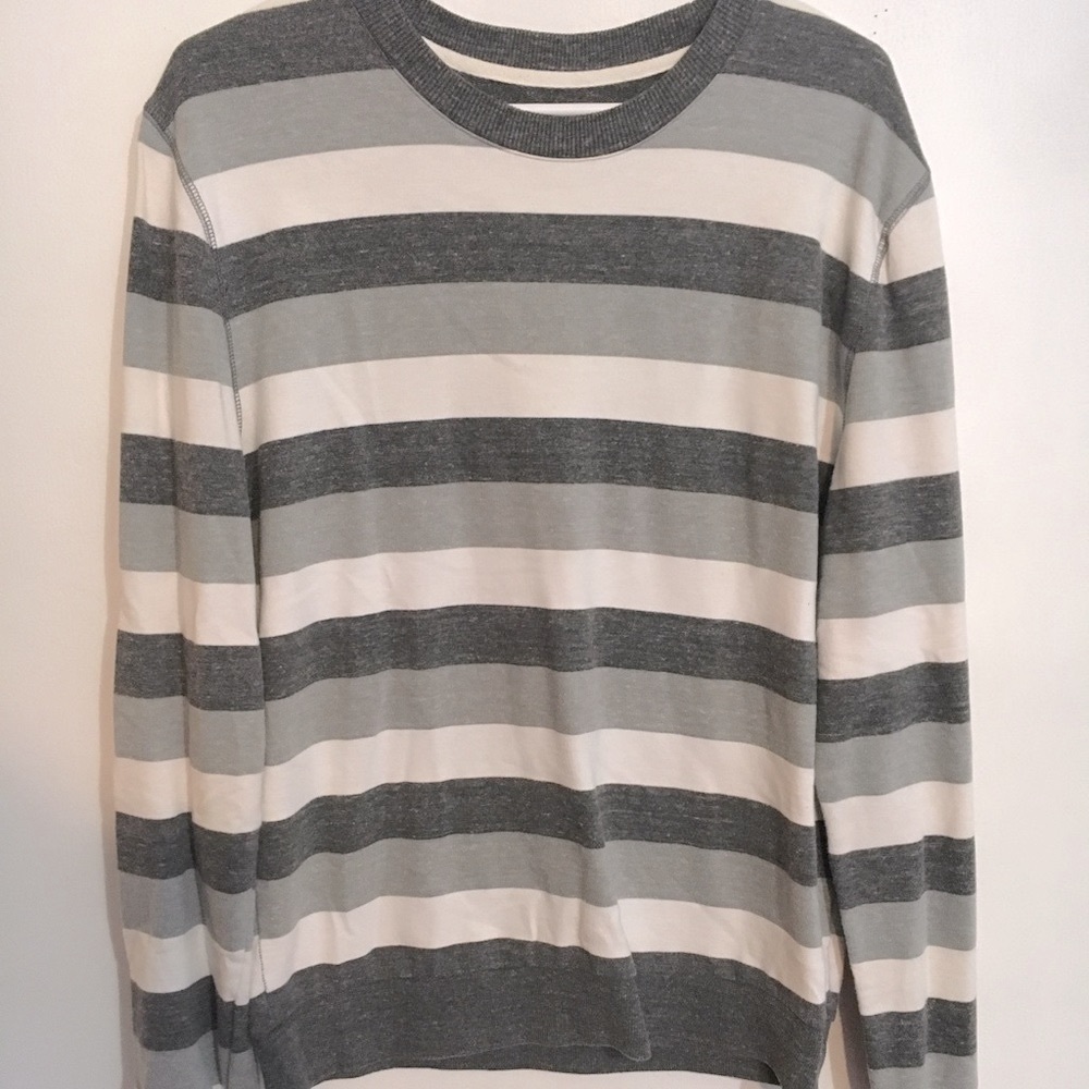 Gray Striped Crewneck Pullover by Generic Frame